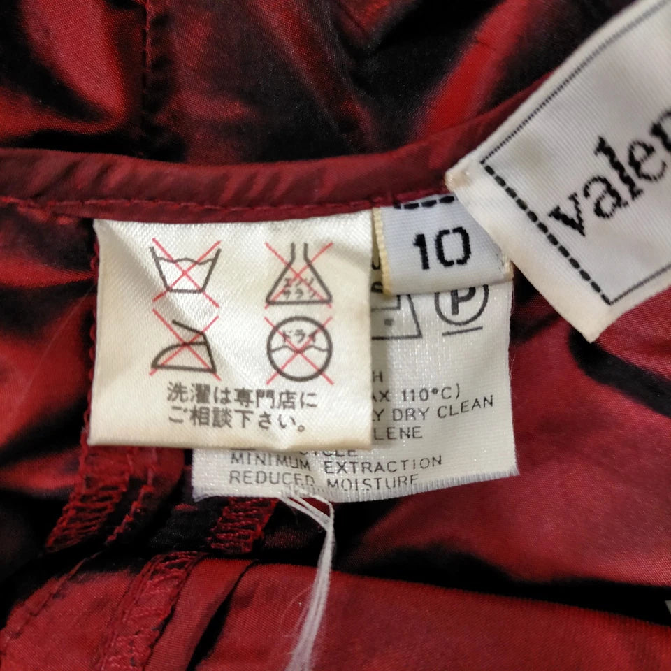 VALENTINO GARAVANI ITALY. Red Nylon Long Sleeves Top