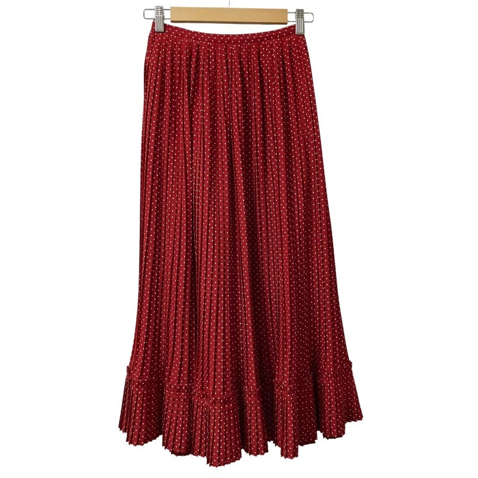 Pink House Japan. Red Dot Pleated Long Skirt