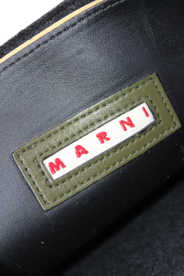 Marni Italy. Dark Green Leather Zip Detail Medium Shoulder Bag / Handbag