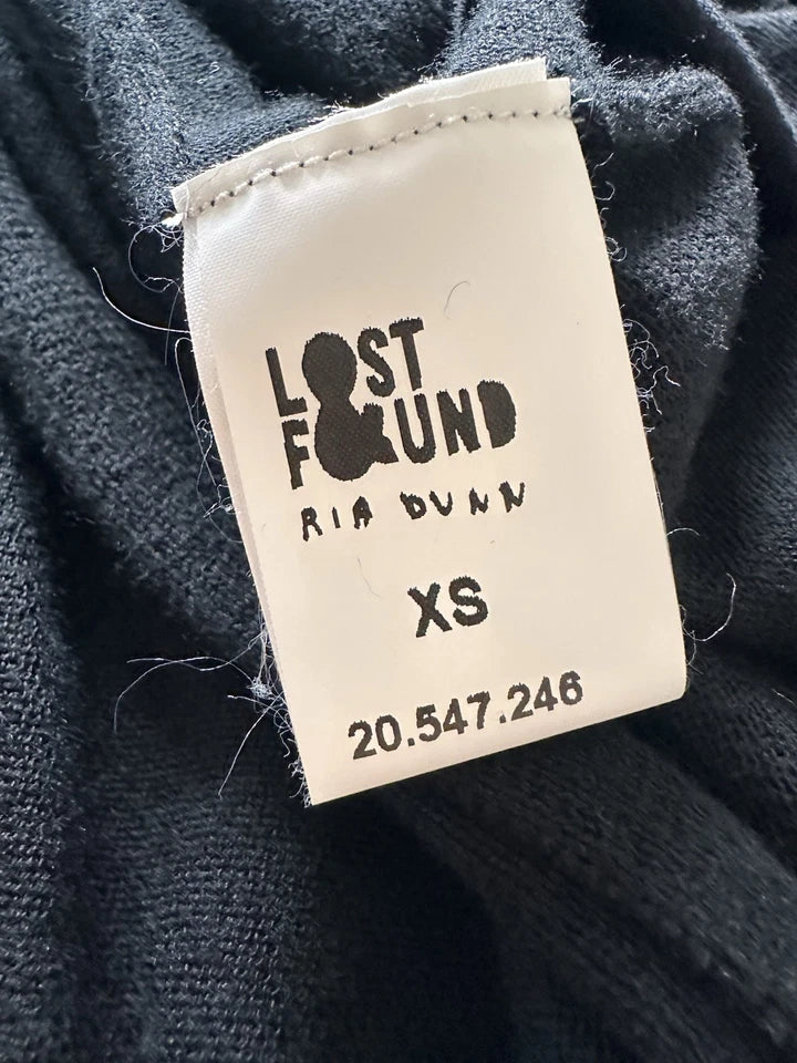 LOST & FOUND Ria Dunn, NEW/NO TAG. Black Ties Cotton Cardigan Top