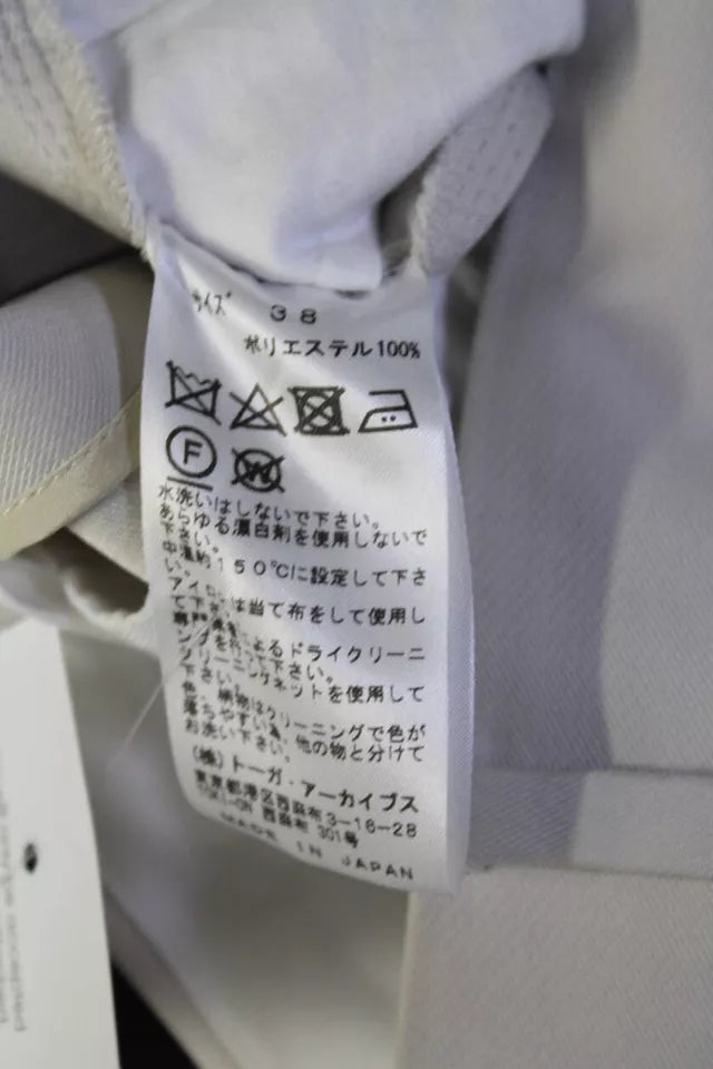 Toga Pulla Japan. Light Beige Creased High Rise Pants