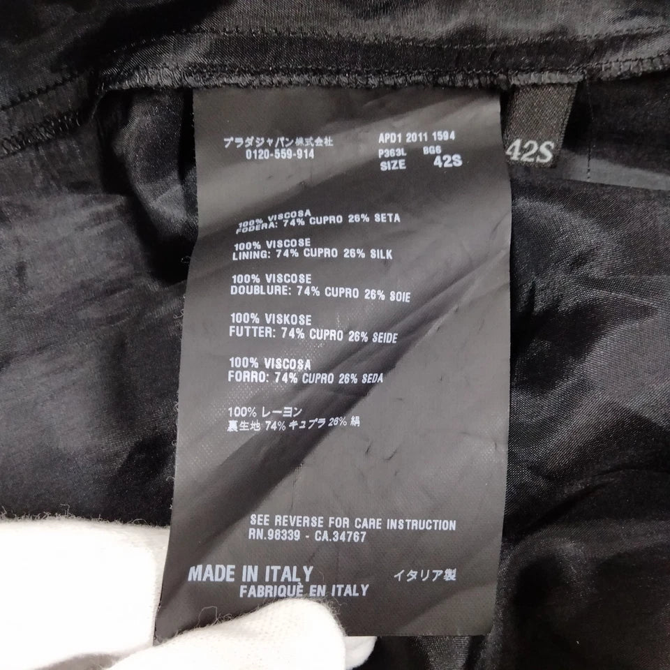 Prada Italy. Black Rayon Knee Length Dress