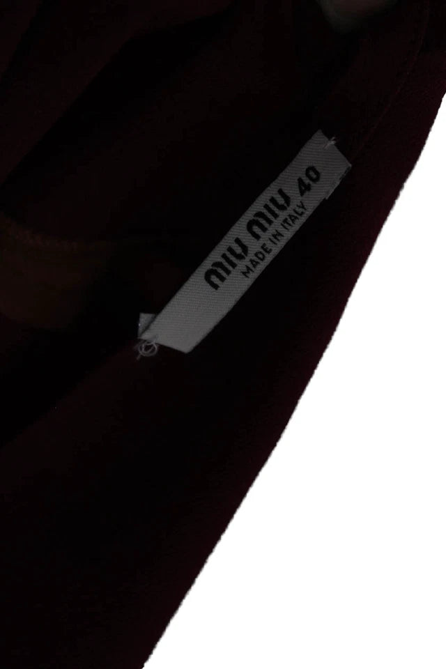 Miu Miu Italy. Red, Pink Silk Short Sleeve V Neck Silk Colorblock Dress