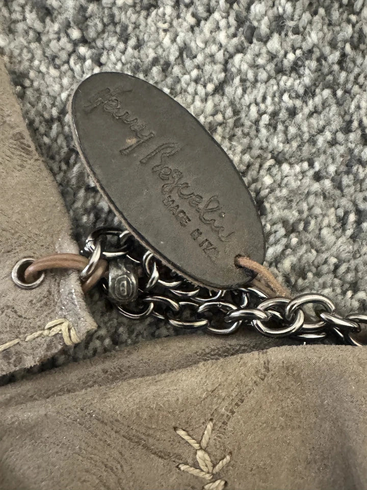 Henry Beguelin Paris. Distressed Lambskin Leather Handmade Luxury Shoulder Bag ' Leather Tote