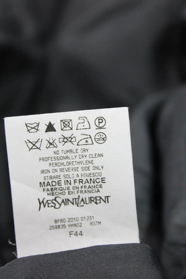 Yves Saint Laurent Paris. Gray Round Neck Sleeveless A-Line Mini Dress