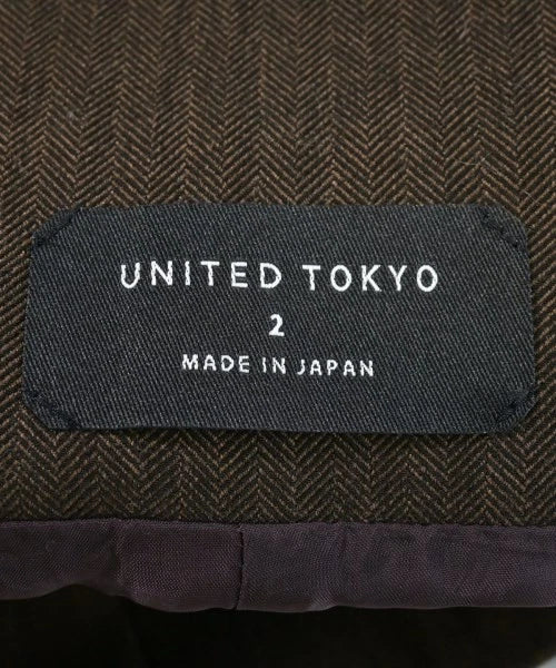 UNITED TOKYO JAPAN. Brown Herringbone High Waisted Belted Pants