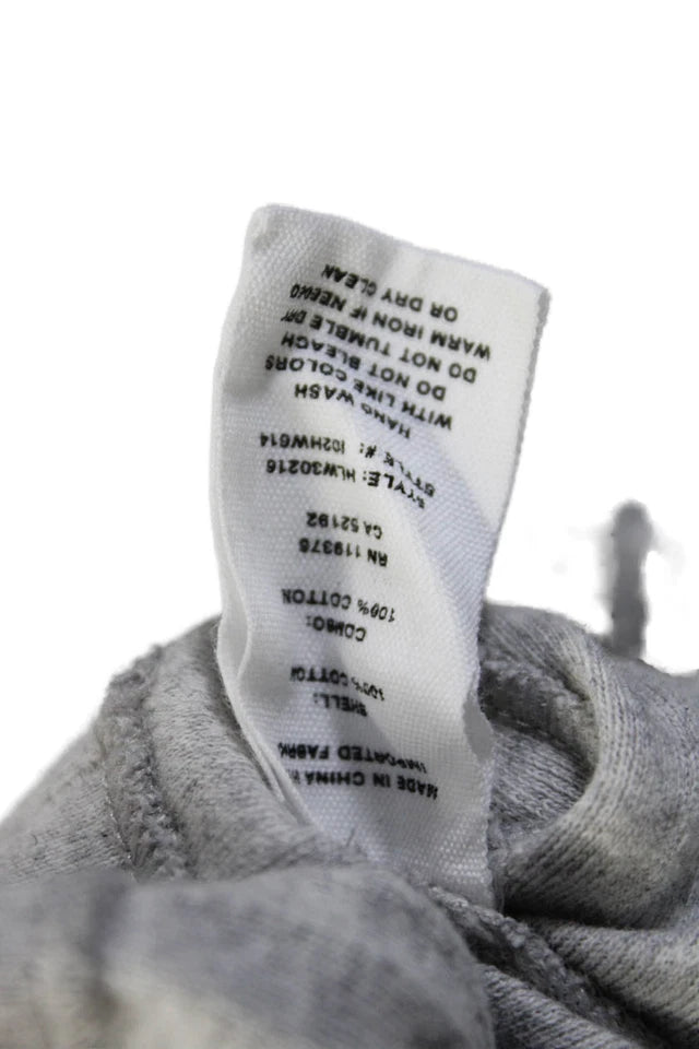 Helmut Lang NY. Gray Cotton Short Sleeve Cut Out Accents Ribbed Knit T-shirt Dress