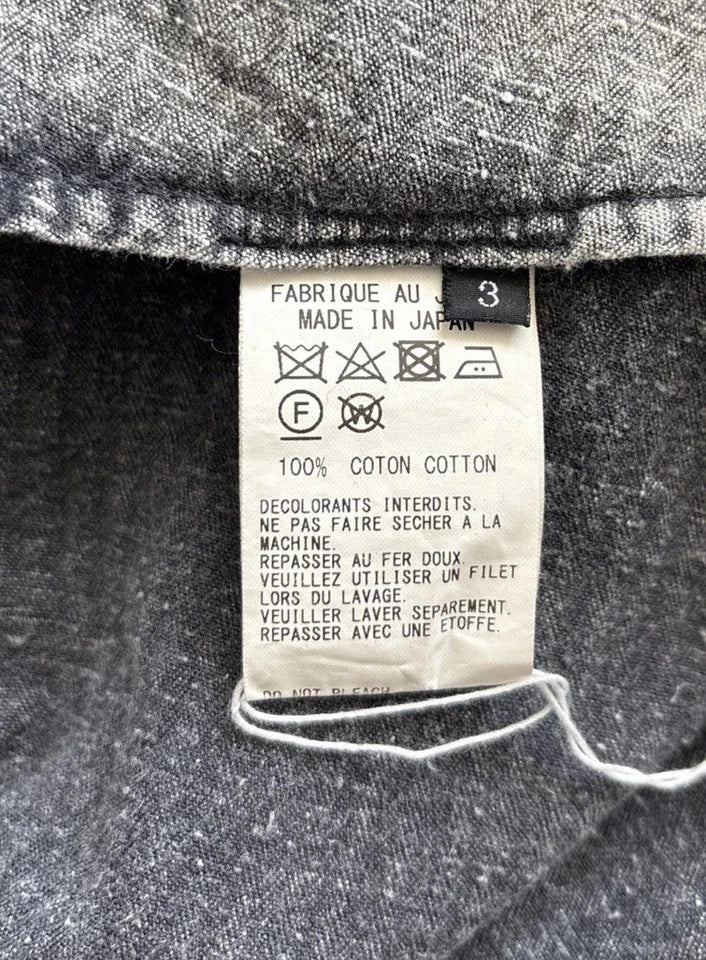 YOHJI YAMAMOTO JAPAN. Y'S Discharge Grey, Striped Denim Skirt,