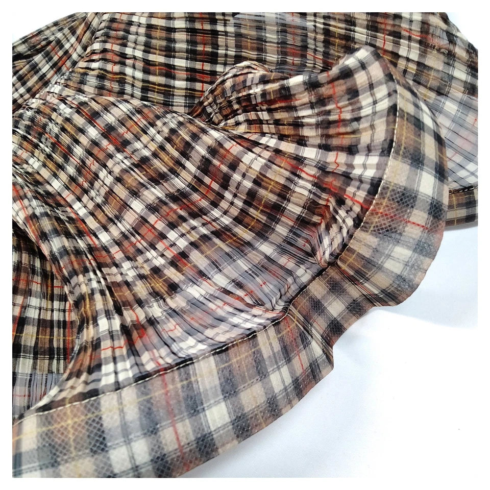 Burberry UK. Vintage Plaid Maxi Rayon Blend Skirt
