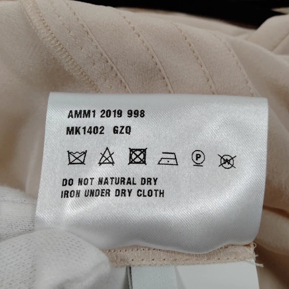 Miu Miu Italy. Nude Silk Tie Top