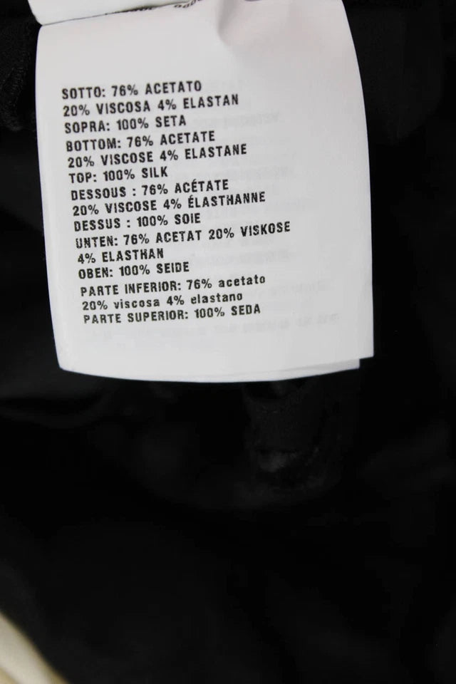 Miu Miu Italy. Cream Top/Black A-Line Dress Long Sleeve High Neck Dress