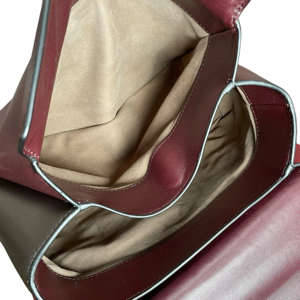Bottega Veneta Italy. Piazza Tri-Color Leather Top Handle Woven Strap Crossbody Shoulder Bag