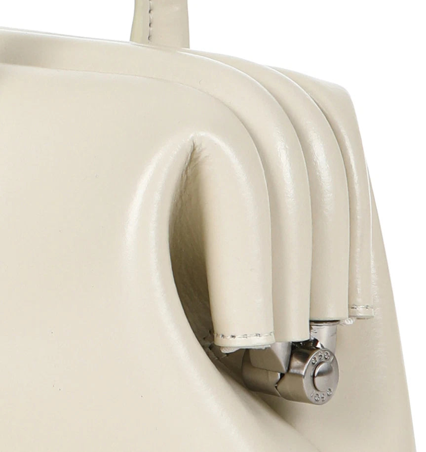OSOI SEOUL/PARIS. NEW. NWOT. Mini Cream Leather Wide Long Strap Shoulder Bag