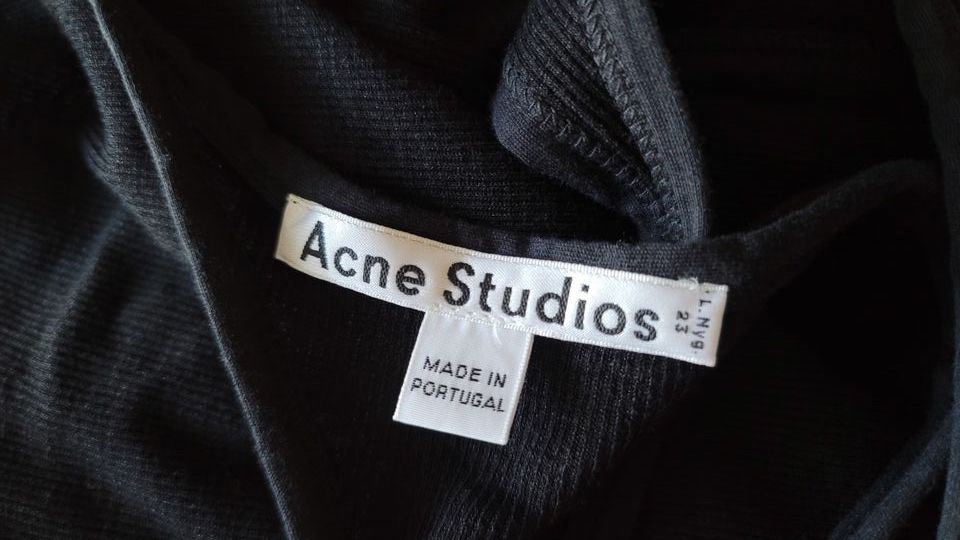 Acne Studios Sweden. Black Sweet Rib Layered BodyCon Racerback Midi Dress
