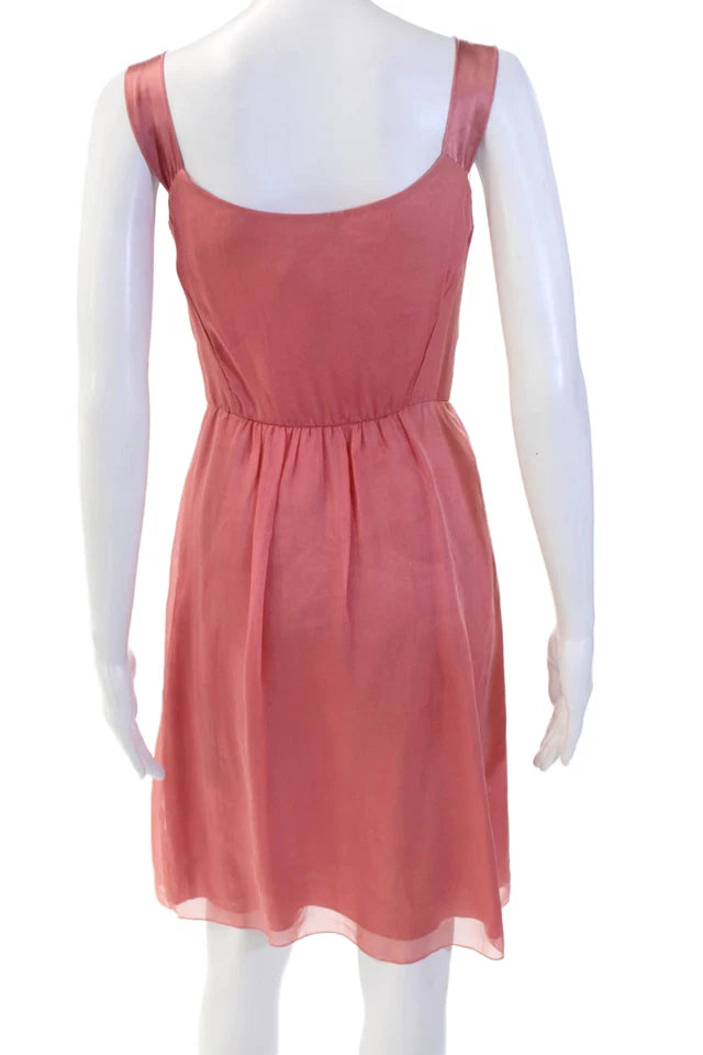 Philosophy di Alberta Ferretti Italy. Pink Acetate Fit & Flare Dress