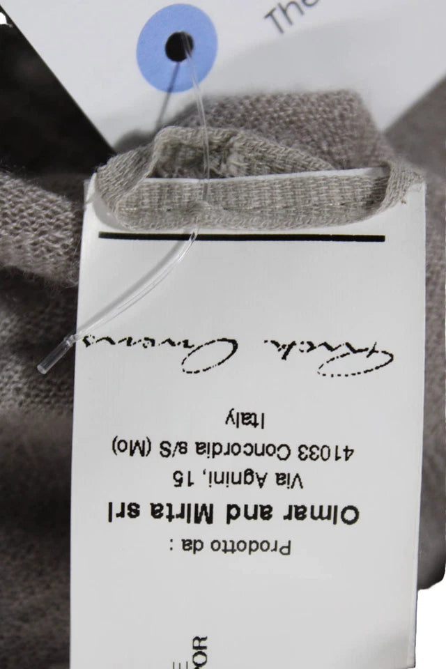 Rick Owens Paris. Beige Long Sleeve Oversized Draped Cashmere Sweater