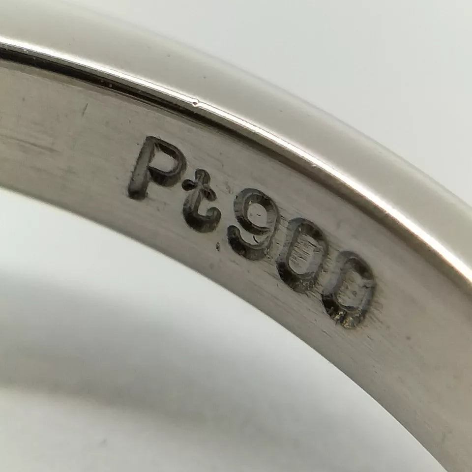 Chesterfields UK. Estate Blue Topaz/Diamonds Ring Set in Platinum (Marked PT900)