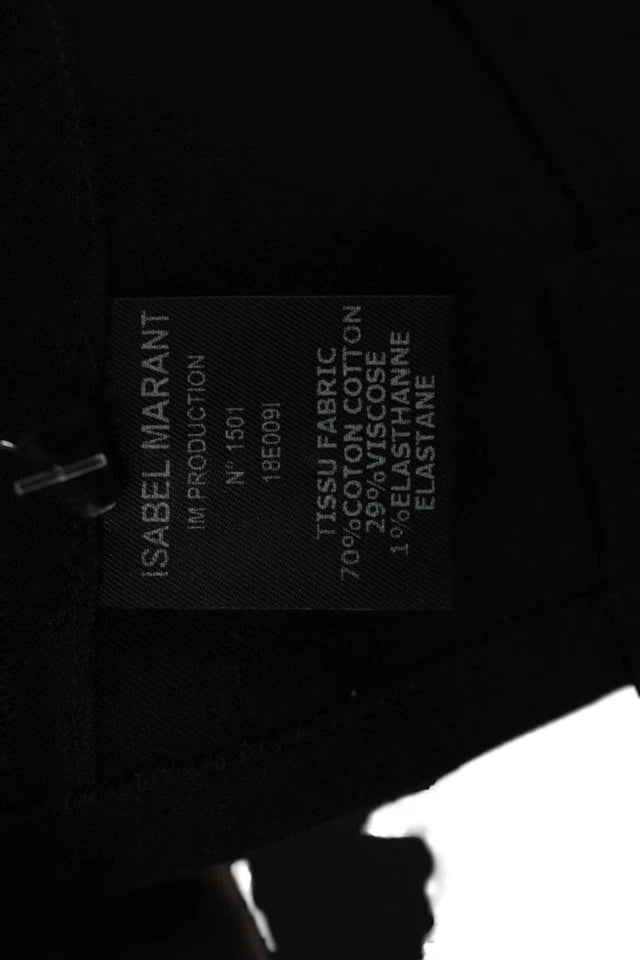 Isabel Marant Paris. Black Cotton Cropped Sleeveless Tank Sweetheart Top
