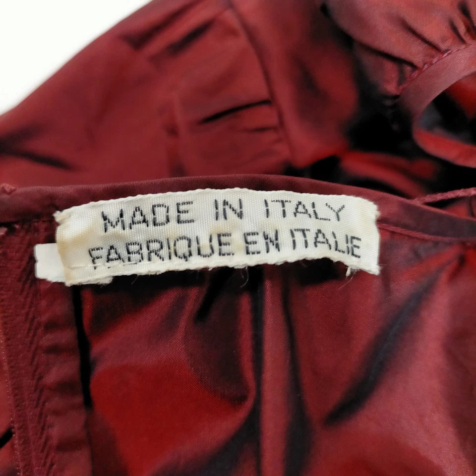 VALENTINO GARAVANI ITALY. Red Nylon Long Sleeves Top