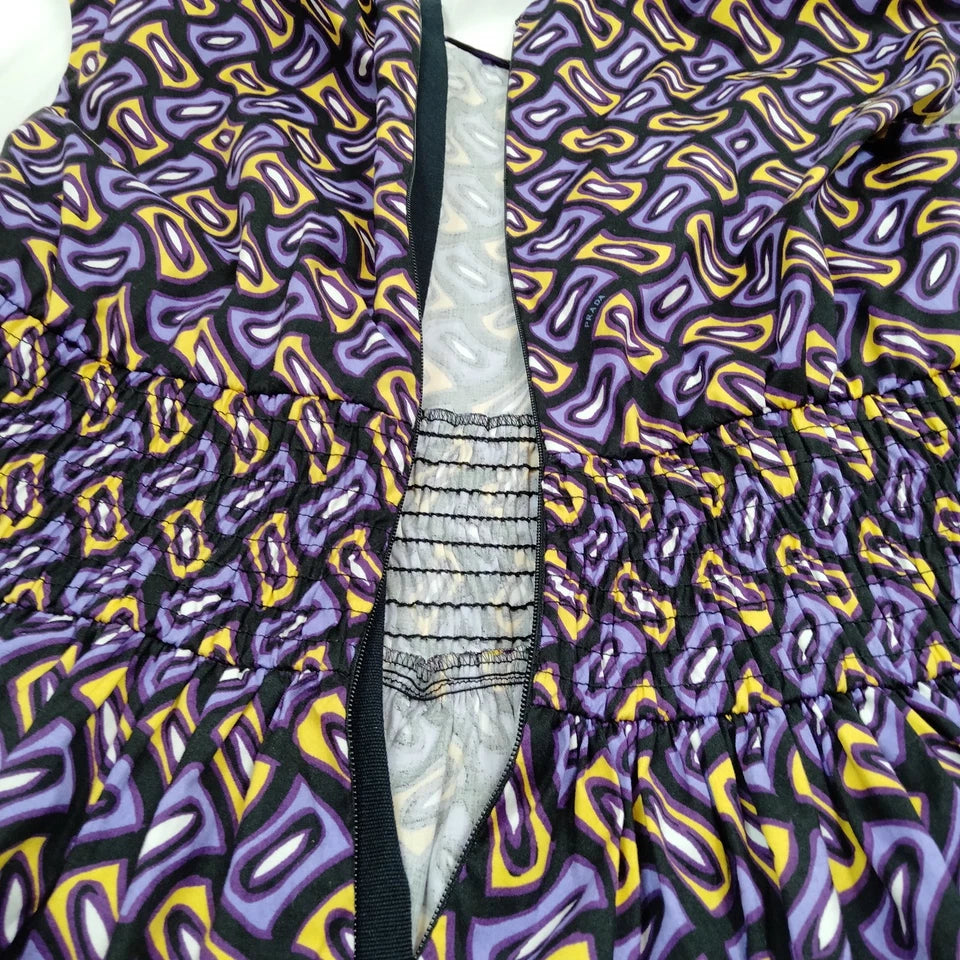 Prada Italy. Vintage Print Cotton/Elastane Dress