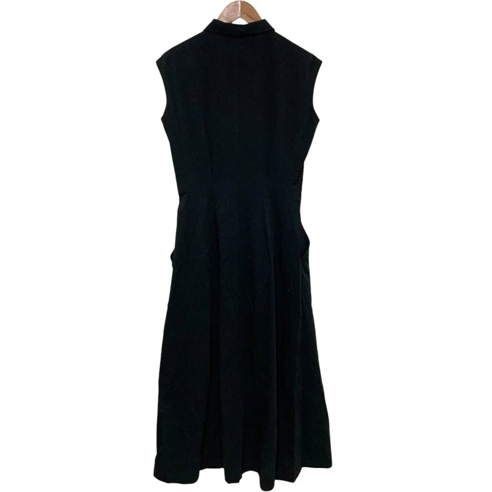Yohji Yamamoto Y'S JAPAN. Vintage Black Sleeveless Shirt Dress