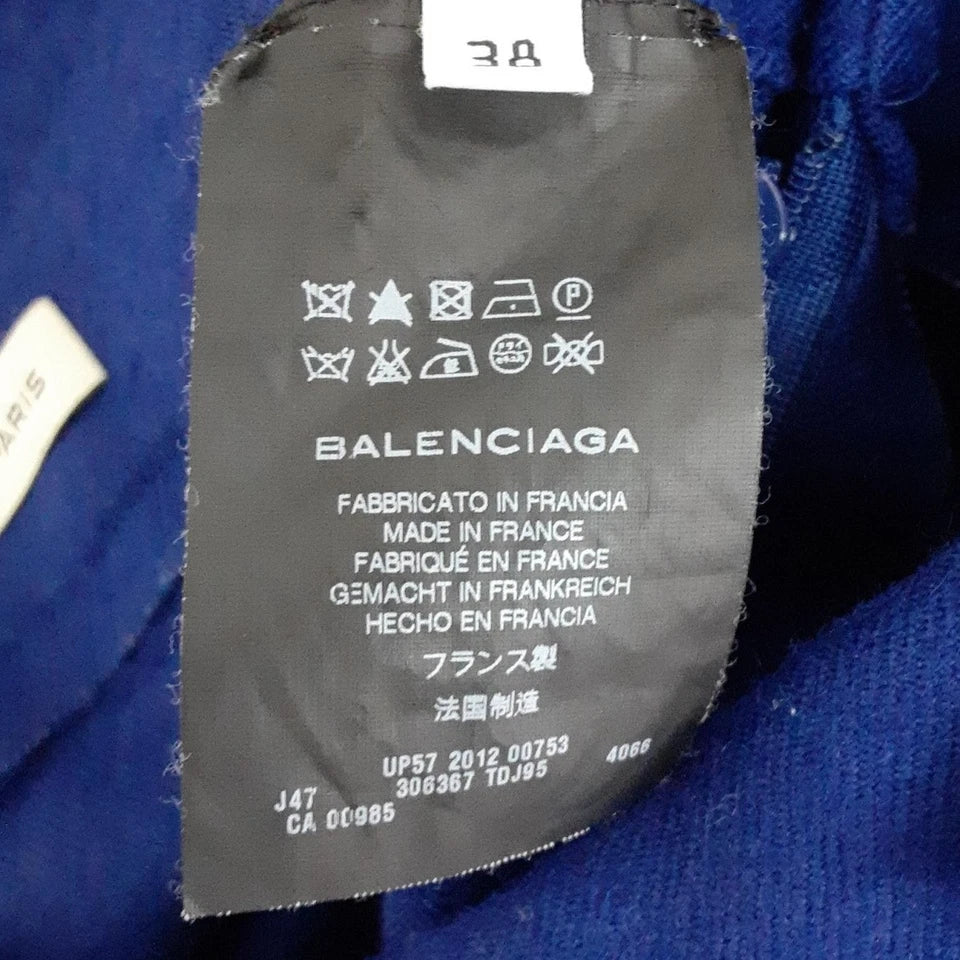 BALENCIAGA PARIS. Cobalt Blue Wool Skirt
