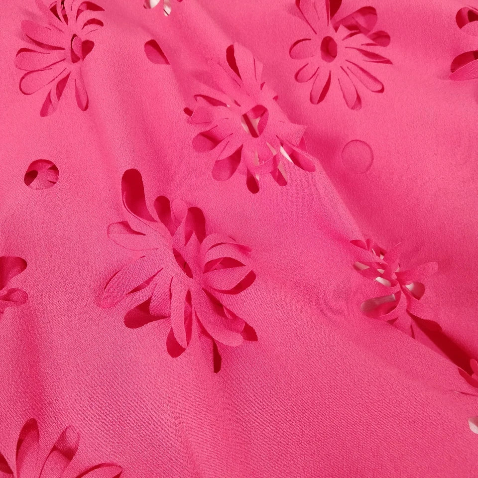Moschino Italy. Vintage Pink PolyTech Midi Length Dress