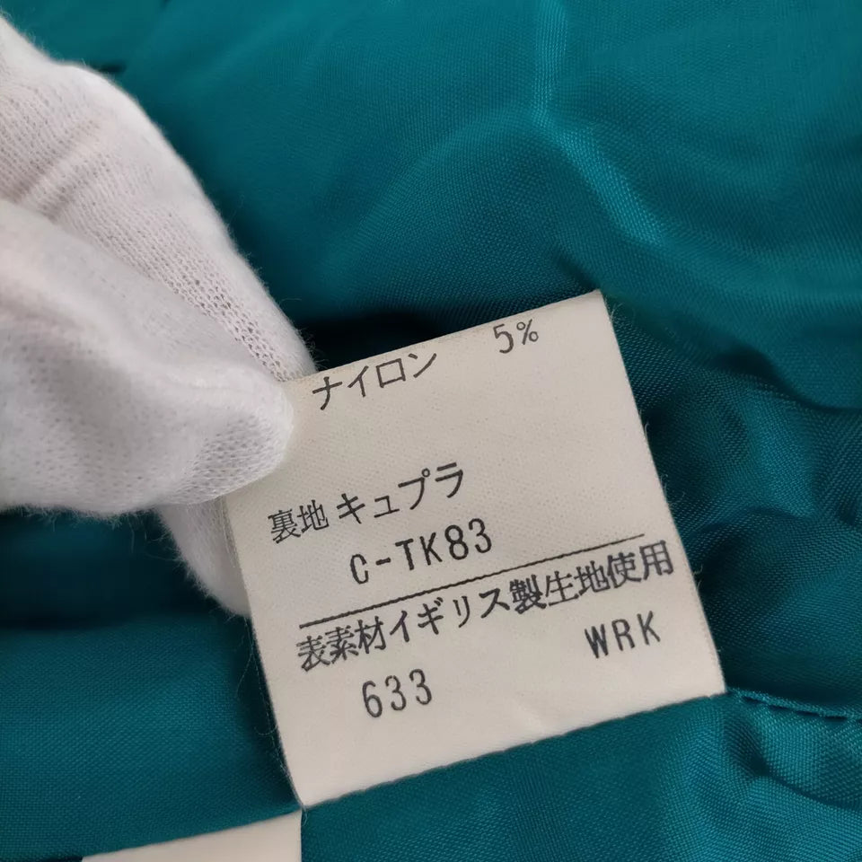 Yves Saint Laurent Paris. Blue Wool, Nylon, Cupro Plaid Jacket