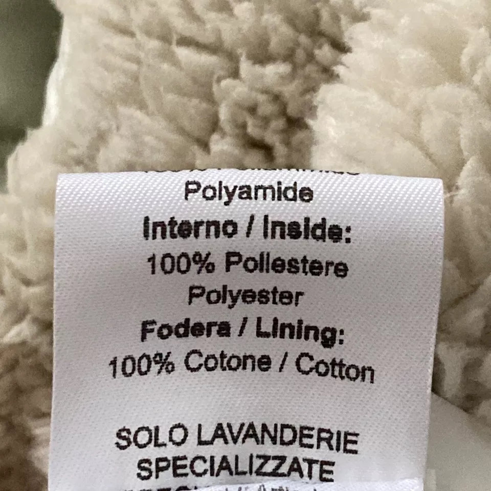 ERMANNO SCERVINO ITALY Vintage Beige Cotton, Polyurethane Coat Fur Trim