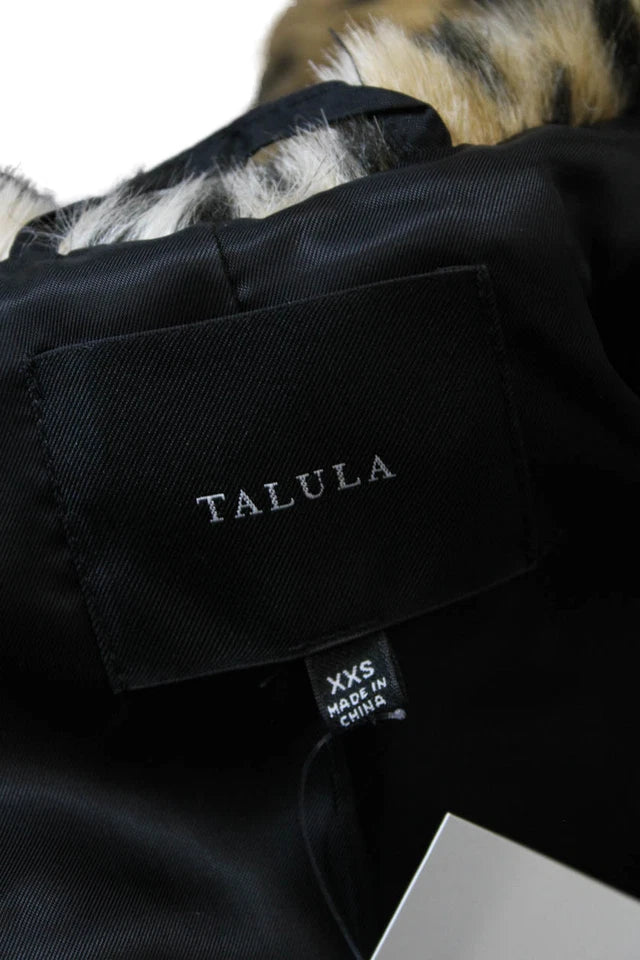 Talula Faux Fur Leopard Print Button Down Coat