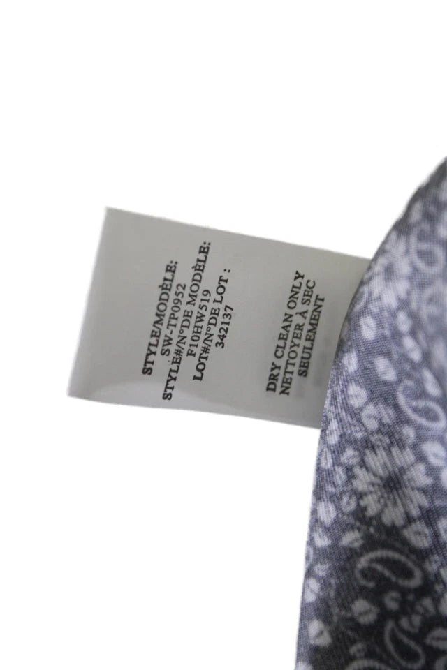 Helmut Lang NY.NEW W/TAGS. Black Silk Floral Print Scoop Neck Wrap Blouse