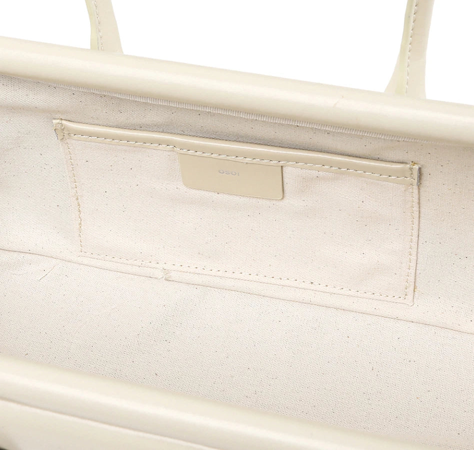 OSOI SEOUL/PARIS. NEW. NWOT. Mini Cream Leather Wide Long Strap Shoulder Bag