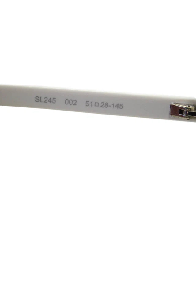 Saint Laurent Paris. Solid White Square Frame Classic Sunglasses