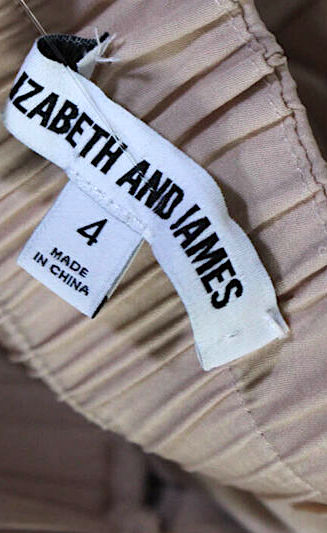 Elizabeth and James New York Beige V Neck Satin Sleeveless Maxi Dress