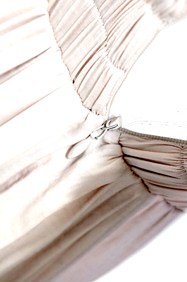 Elizabeth and James New York Beige V Neck Satin Sleeveless Maxi Dress