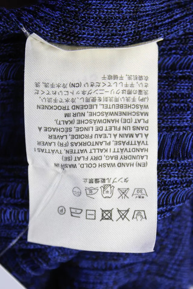 ACNE Studios Sweden. Blue Black Cotton Long Sleeves Crew Neck Sweater