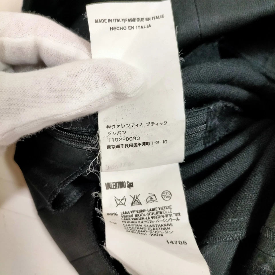 Valentino Garavanni Italy. Black Silk, Acetate Blend Dress