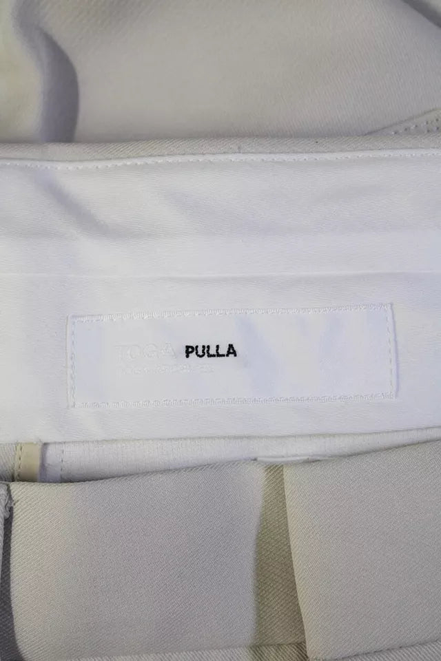 Toga Pulla Japan. Light Beige Creased High Rise Pants