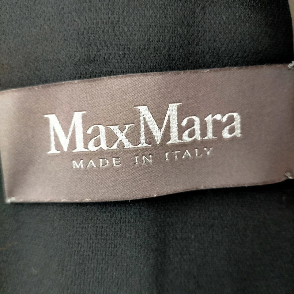 Maxmara Italy. Black PolyTech Midi Length Dress