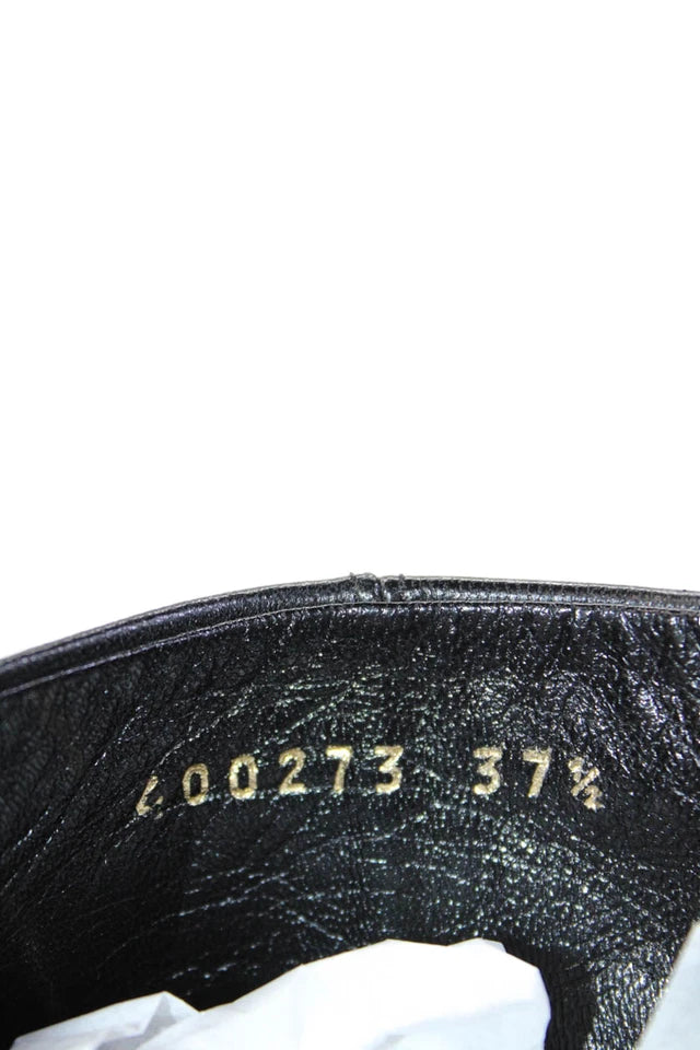 Balenciaga Paris. BlackLeather Studded Ankle Boots Size 37.5