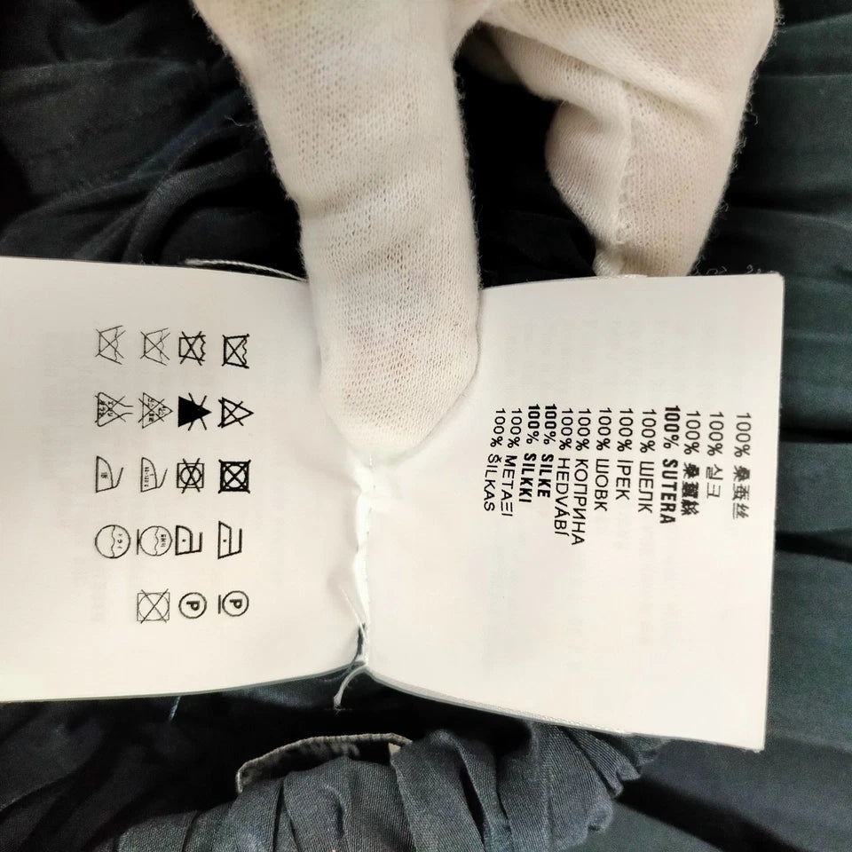 Miu Miu Italy. Black Silk Skirt w/Tie