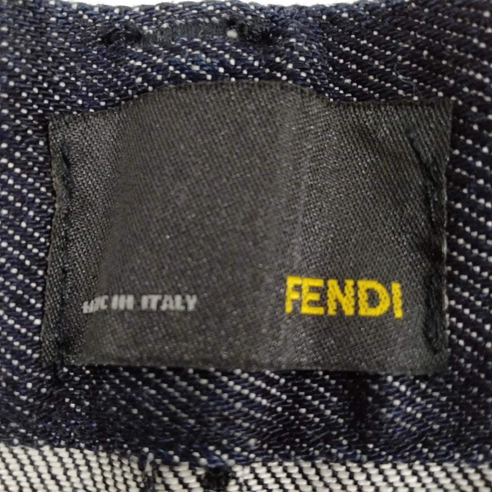 Fendi Italy. Dark Blue Cotton Denim Skirt