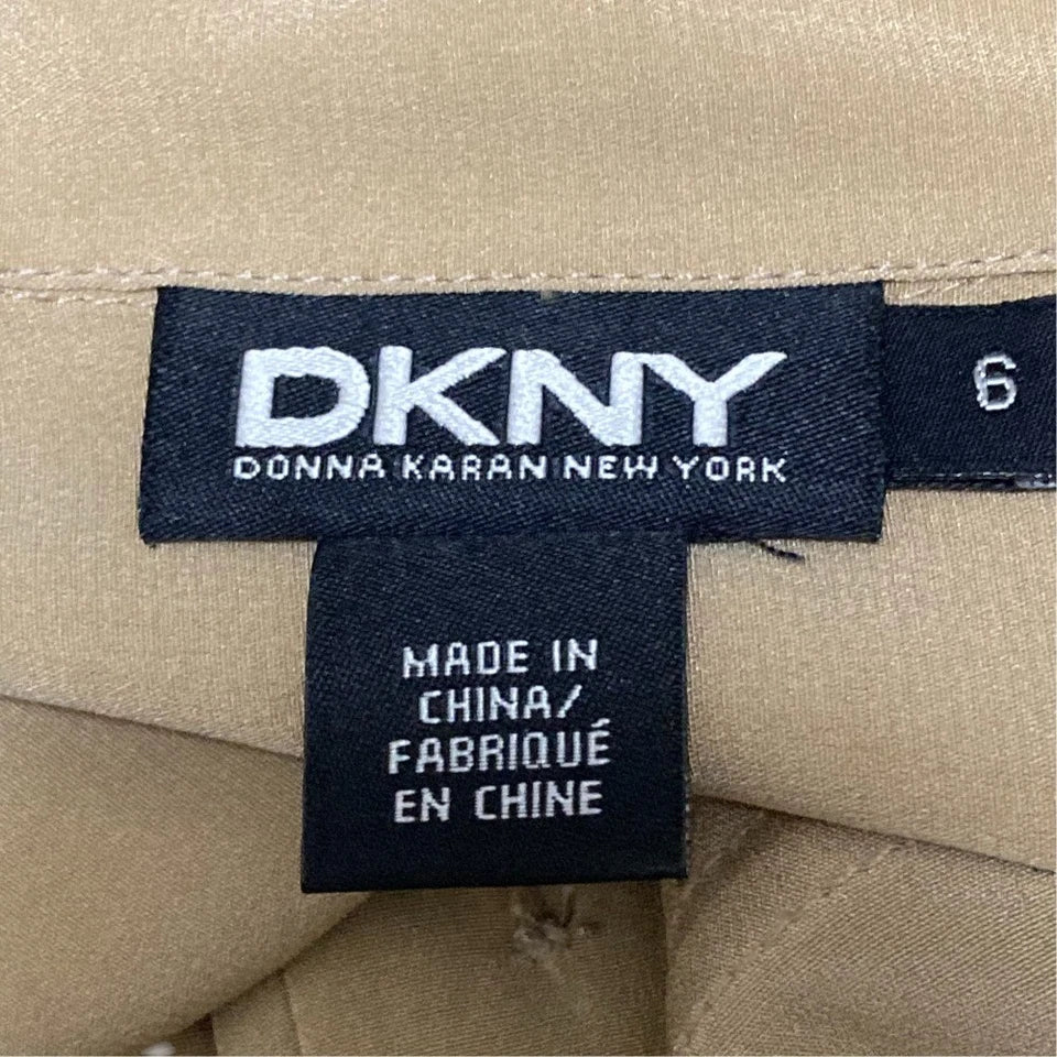 Donna Karan New York DKNY. Beige/Black Two-Tone Shirt Dress