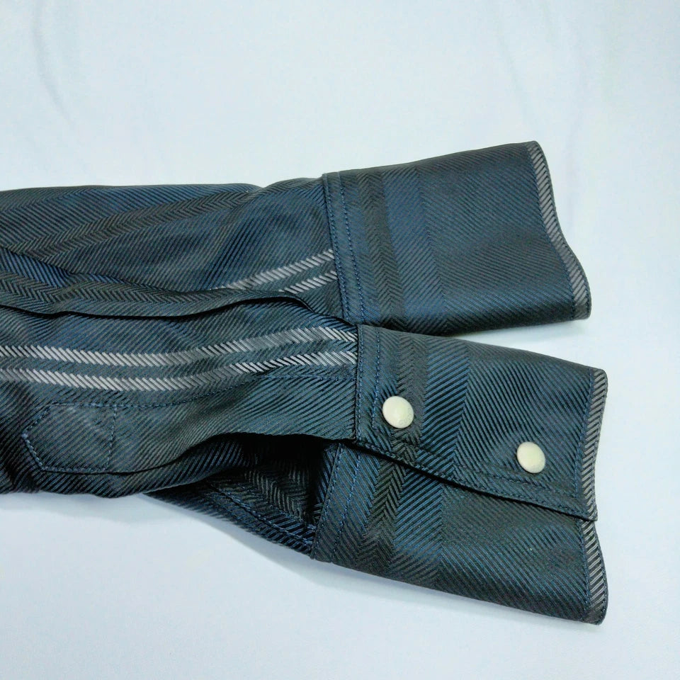 Gucci Italy. Navy Blue Acetate Silk Top