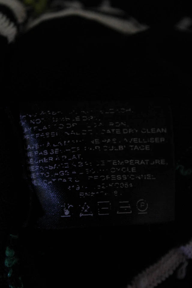 Proenza Schouler NY. Black Striped Print Ribbed Fit & Flare Dress