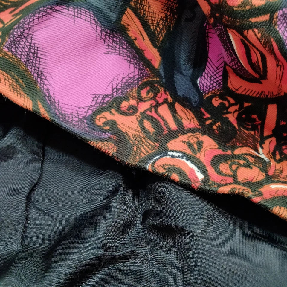 Prada Italy. Vintage Silk, Cupro, Cotton Blend Abstract Print Skirt