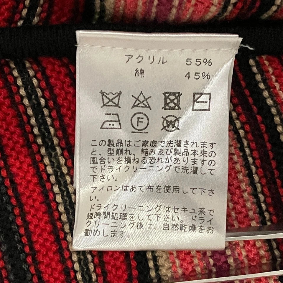 Y's for living Yohji Yamamoto Japan. Reds Multi-border Knit Jacket