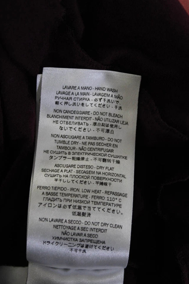 Gucci Italy. Burgundy Viscose Knit Embellishments Front Drop Waist Mini Dress