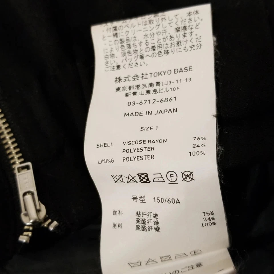 UNITED TOKYO JAPAN. Black Asymmetrical Viscose Blend Skirt