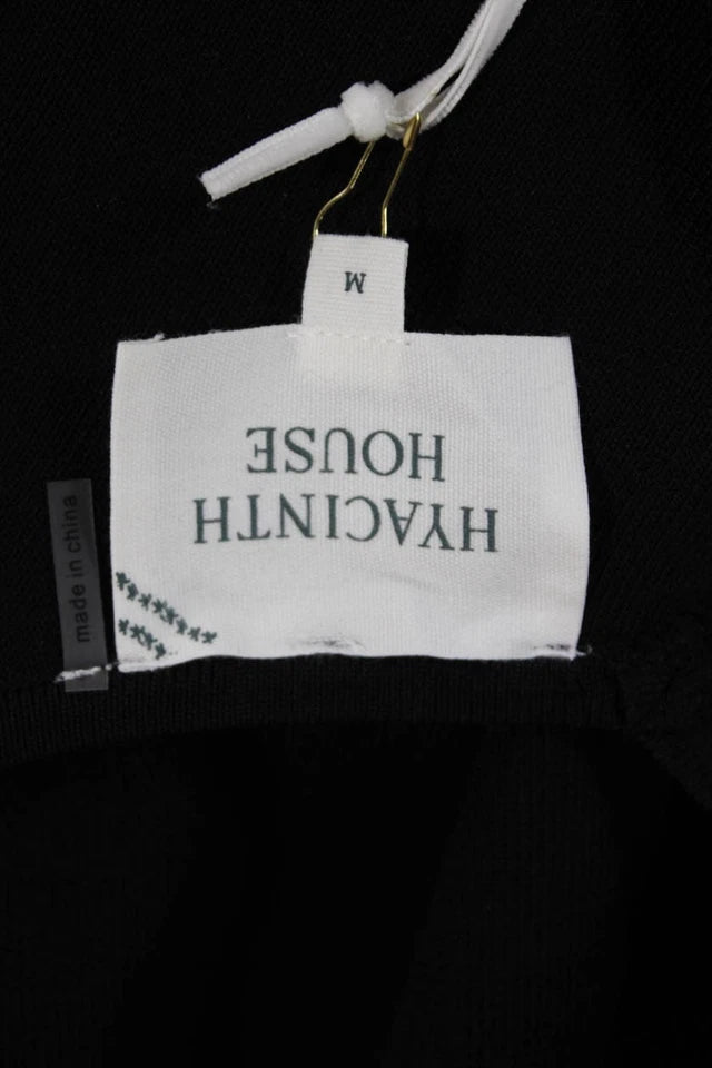 Hyacinth House Black Rayon Blend V-Neck Sleeveless Knee Length Slip Dress